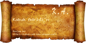 Kakuk Adrián névjegykártya