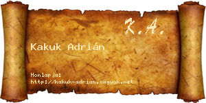 Kakuk Adrián névjegykártya